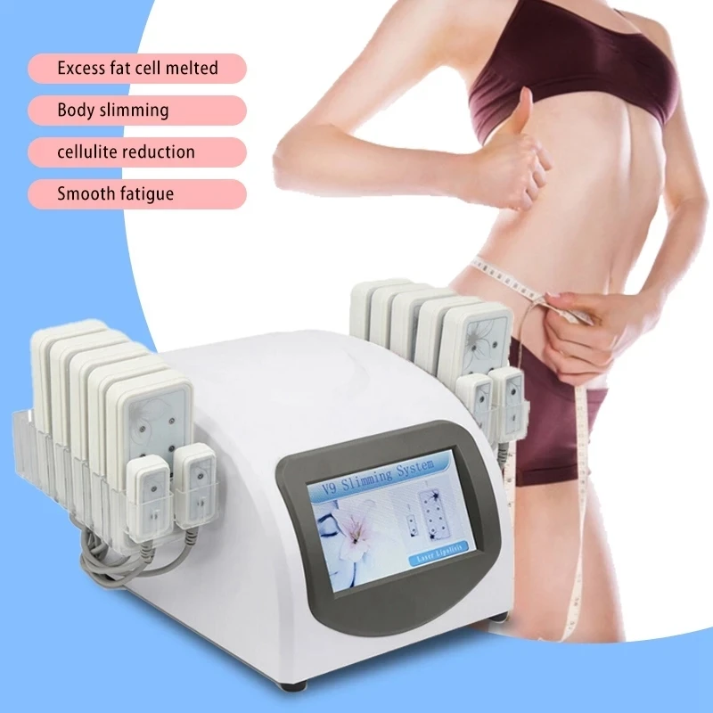 

Professional Body Slimming Machine 14 Lipo Pads Machines Liposuction Weight Loss 650nm Diode Laser Massager Equipment Home Use