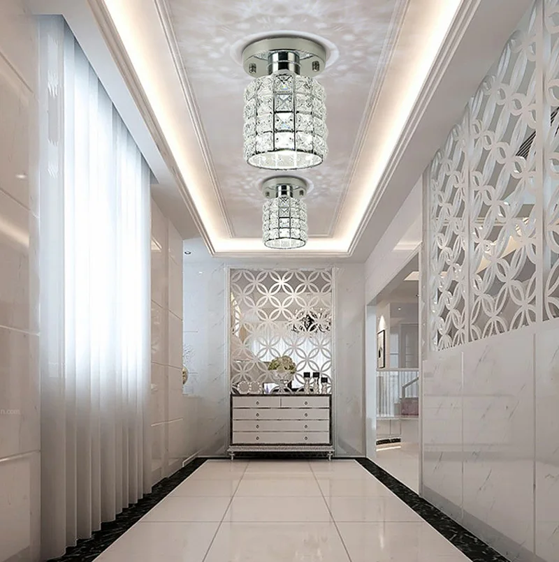 

1 pcs Flush Mounted Ceiling Lighting Gold Led Crystal Wrought Iron Ceiling Lamp Lantern For Hallway Bedroom Porch light fixture