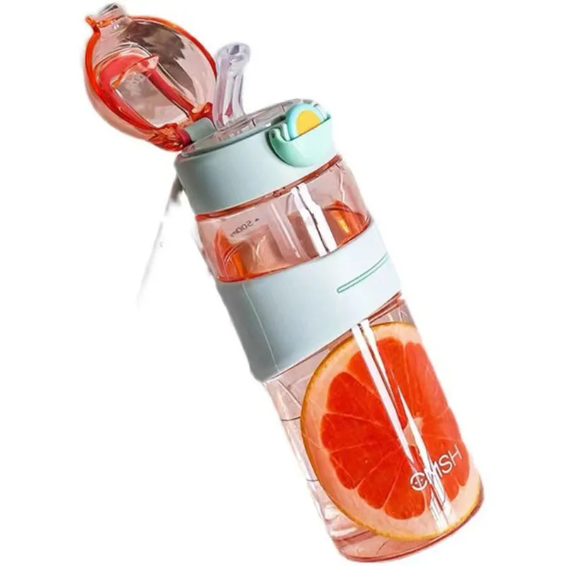 Спортивная бутылка для воды с соломинкой Пластиковый шейкер из тритана без BPA
