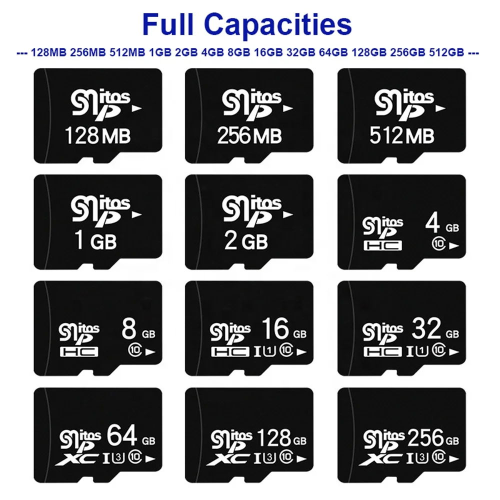 50 шт./лот нейтральный оригинальный Micro SD 512 Мб карта памяти 256 флэш карты 128 МБ TF
