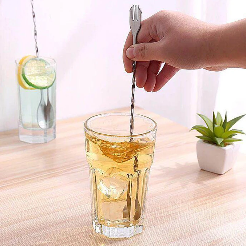 1 PC/25 32 см Нержавеющая сталь Коктейльная барная ложка Спиральный Миксер для