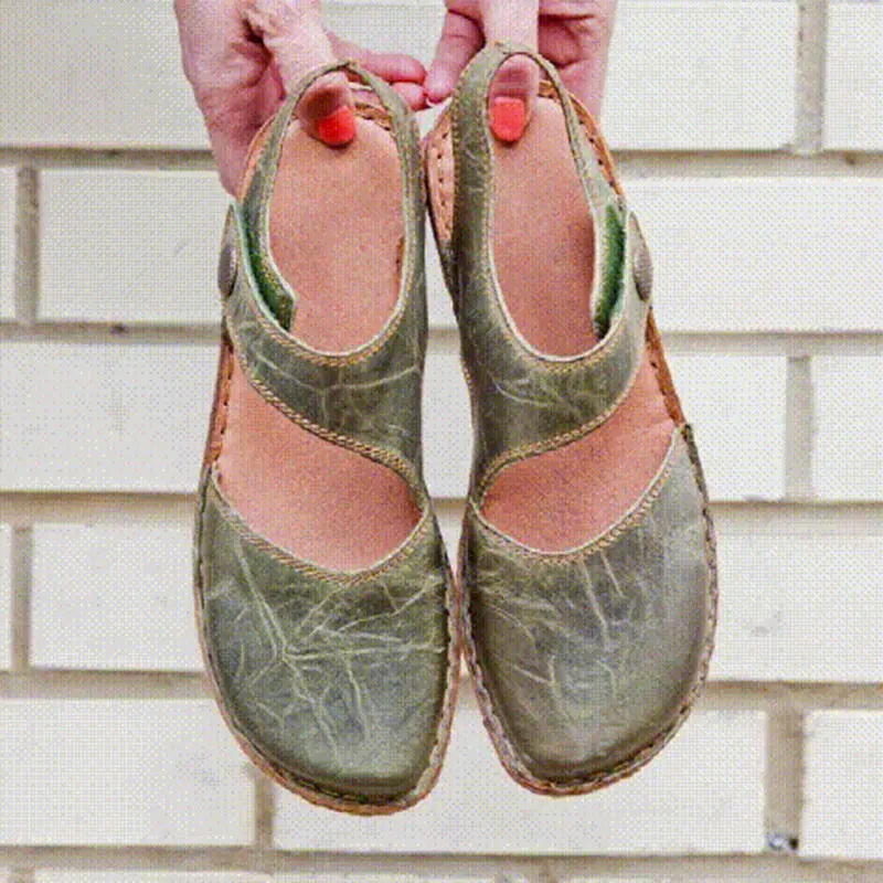 

Женские босоножки из ПУ кожи, на плоской подошве