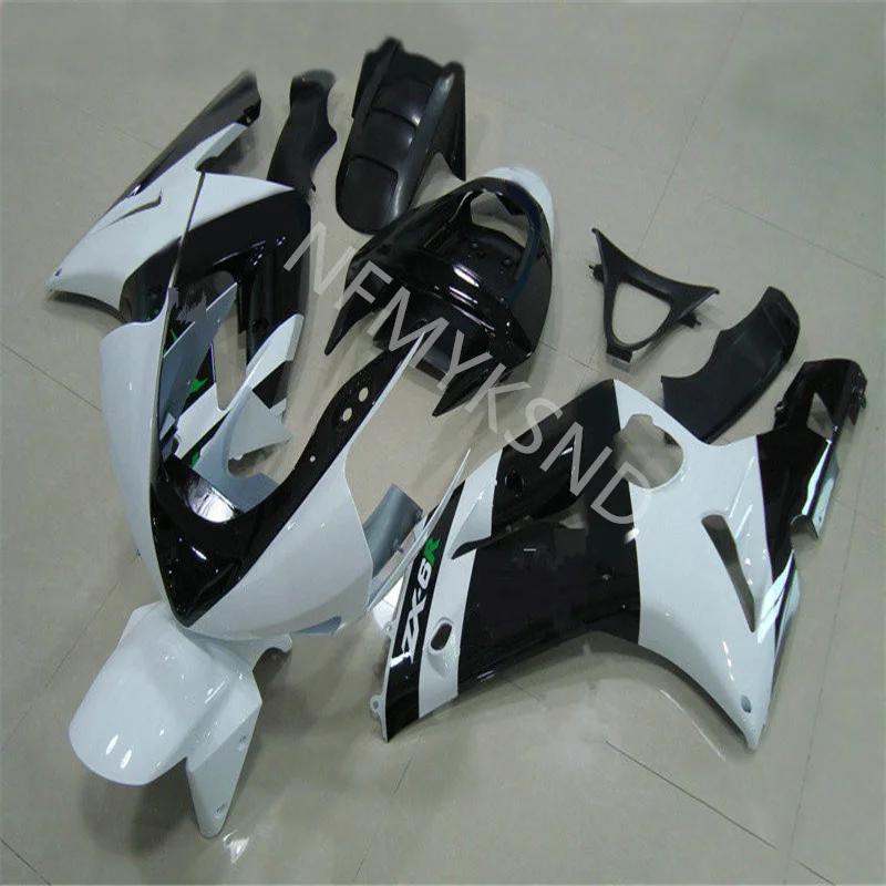 

High quality Fairing Kits fit For Kawasaki NINJA ZX6R 636 03-04 ZX6R 2003-2004 ZX6R03 04 white black motobike Fairing