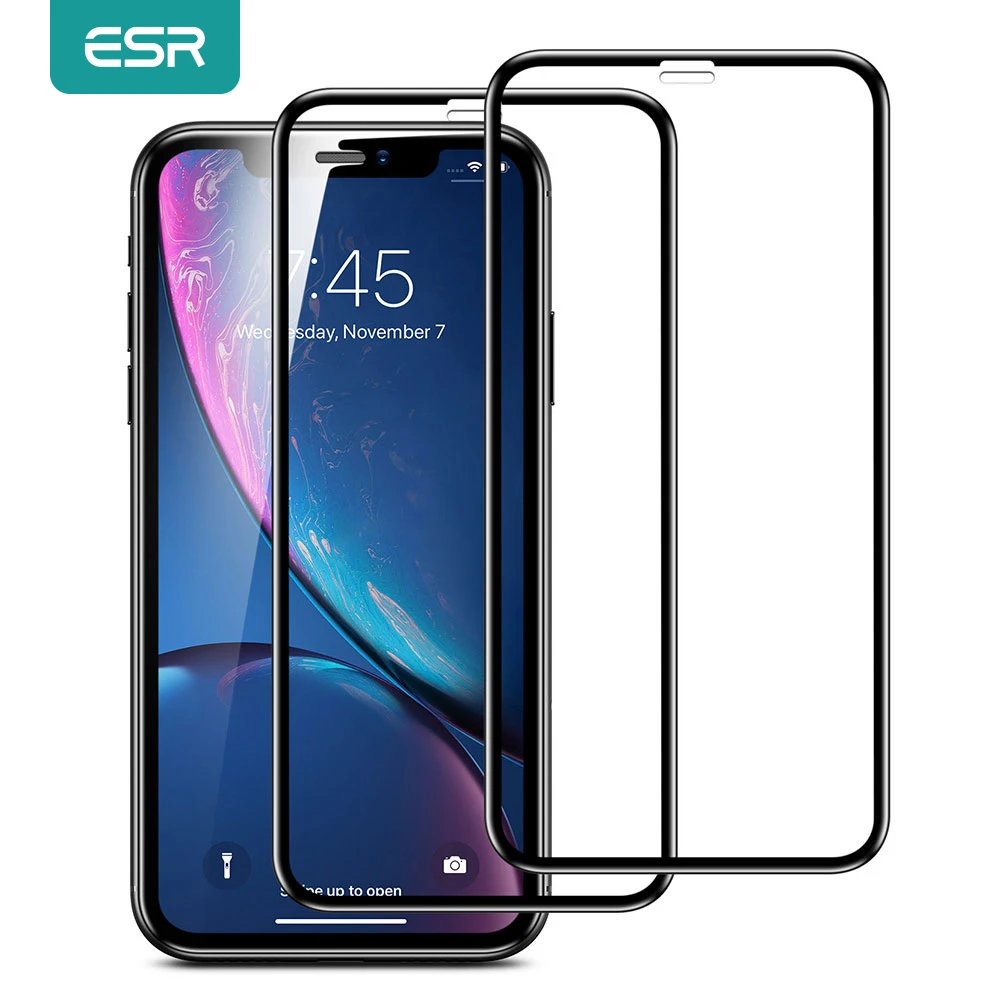 ESR закаленное стекло для iPhone X XS XR Max 2 шт 3D полное покрытие Защита экрана HD пленка