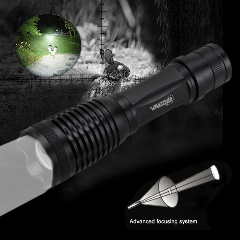 

Hunting Flashlight 1 Mode Torch Lintern T6 Tactical Flashlights 18650 Aluminum 710 Waterproof Lamp Gun Mount