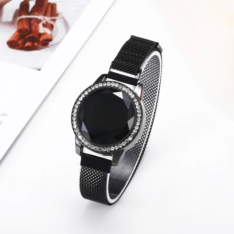 

Luxury Women Alloy Magnet Led Watch Fashion Ladies Digital Touch Wristwatch Casual Female Women's Diamond Magnetic Buckle Watch
