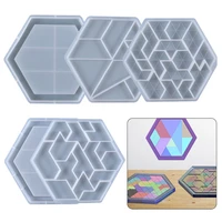 1 set hexagonal puzzles mold are suitable for children and adults geometric iq game stem montessori educational gifts