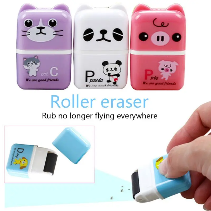 

Cute Cartoon Roller Colorful Rectangle Eraser Pencil Rubber Erasers For School Kids