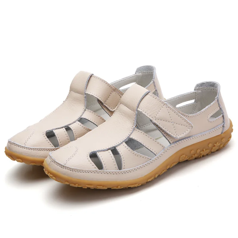 

Split Leather Flat Sandals Women Fashion Summer Shoes Anti-slip Soft Sole Ladies Gladiator Sandal Breathable Sandalias Z 31256