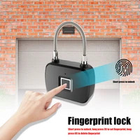 smart lock garage anti theft door l13 fingerprint padlock door with steel wire shackle safety protection tool