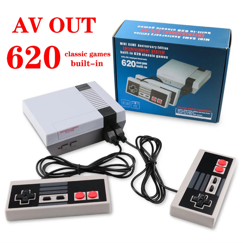 Ретро Мини ТВ игровая консоль встроенные 620 игр AV Out портативный игровой плеер