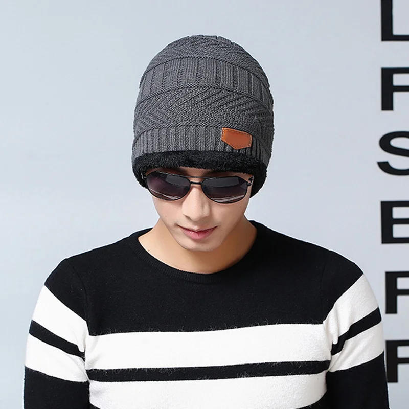 

Q 2021 Fashion Woolen Yarn Beanies Women Men Winter Supplies Knitted Hat Neckerchief Fashion Keep Warm Adult Ski Cap