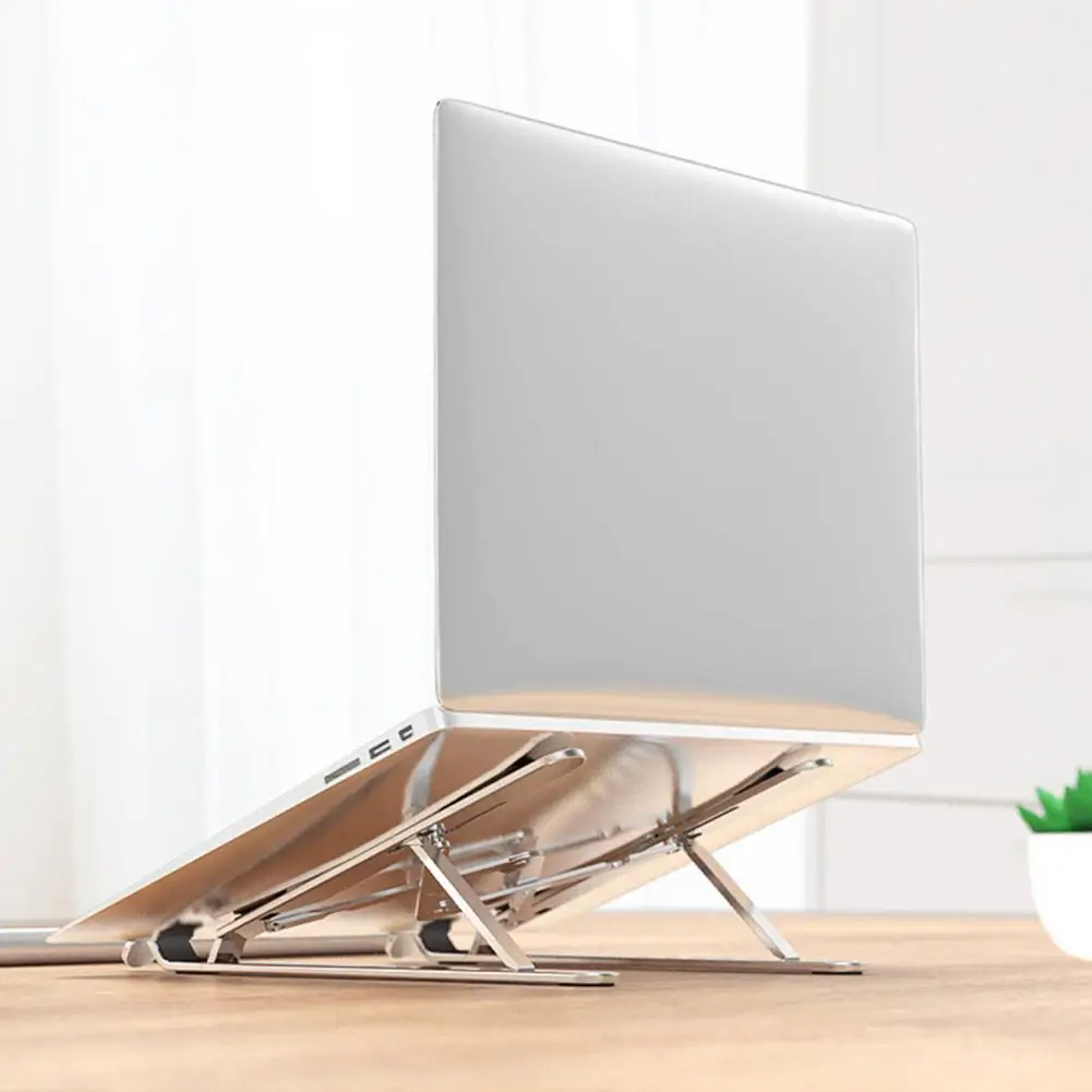 

Portable Laptop Stand Foldable Notebook Holder Seven-Level Adjustment Aluminium Alloy Anti-slip Holder for Tablets