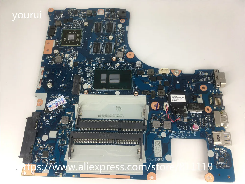 

Оригинальная материнская плата yourui для Lenovo ideapad 300-15ISK BMWQ1/BMWQ2 NM-A481 с i5-6200u процессором