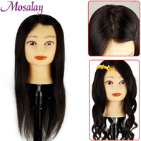 18inch 100 human hair maniquin doll head for hairstyles fashion training practice model hairdressing practice cosmetology head