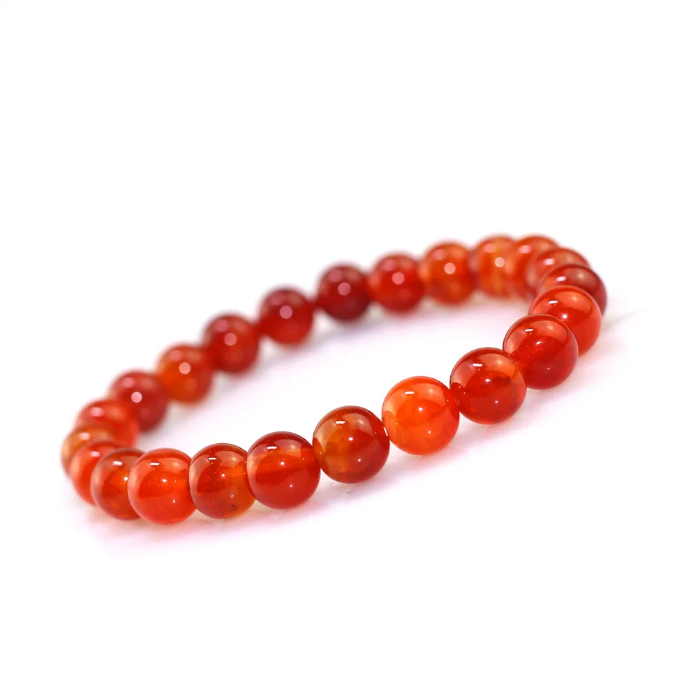 Женские круглые бусины из натурального оникса красные резные кораллового цвета