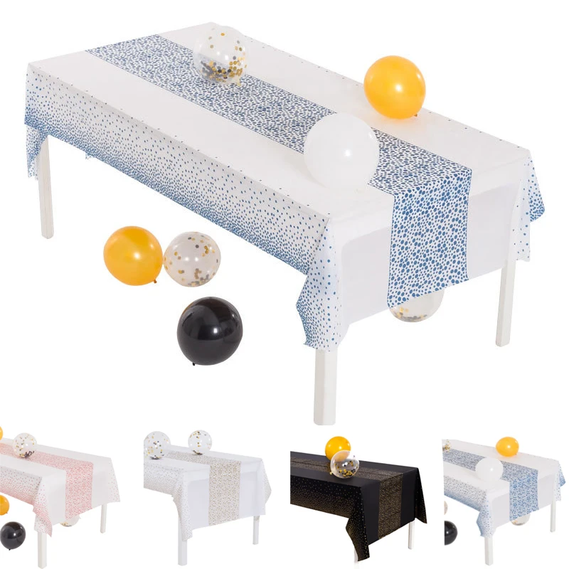 

Party Tablecloth Peva Table Party Disposable Tablecloth Waterproof Oil-Proof Disposable Birthday Thanksgiving Party Tablecloth