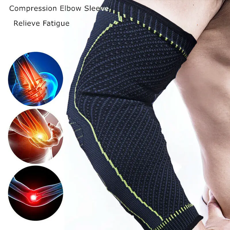 

Sport Elbow Brace Sleeve Support Arthritis Pain Relief Compression Hand Wrap US