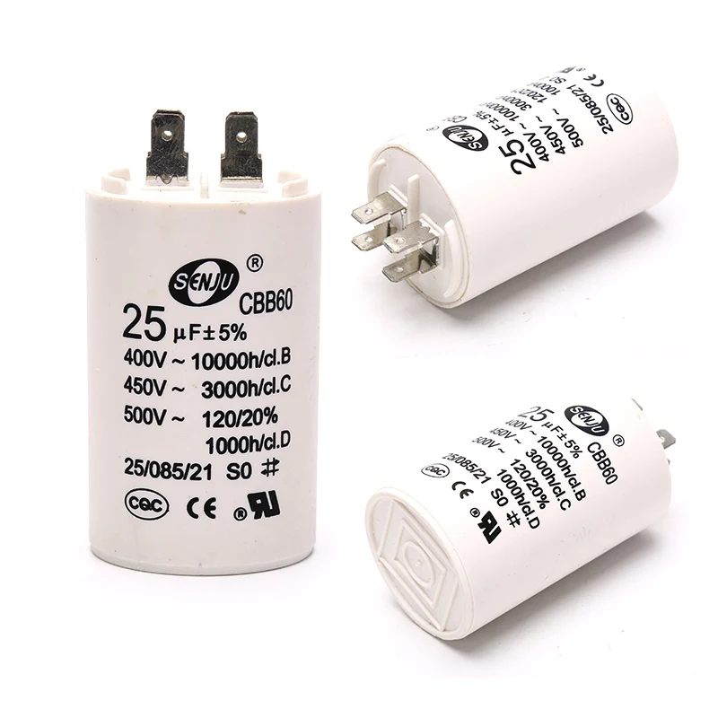 1 шт. CBB60 AC450V 25 мкФ 50/60Hz конденсатор двигателя кондиционера компрессора пусковой |
