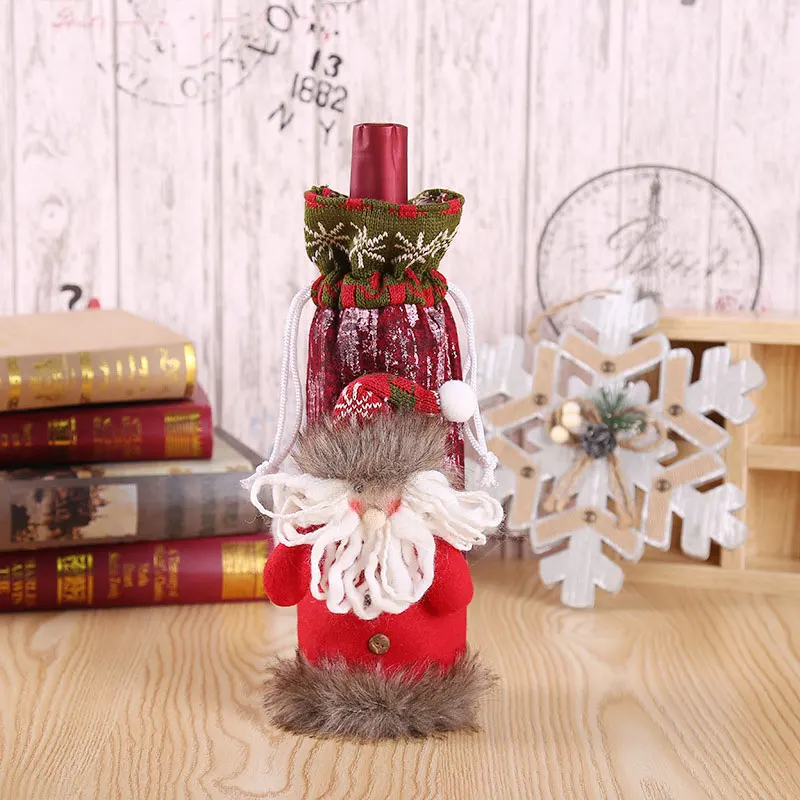 K3- Santa claus Год подарок Санта Клаус винная бутылка пылезащитный чехол Xmas Noel рождественские украшения для дома Navidad декор для обеденного стола - Цвет: K3- Santa claus