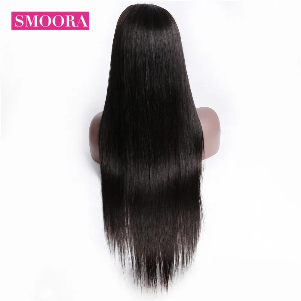Прямые парики из человеческих волос для женщин бразильские волосы Remy 150%