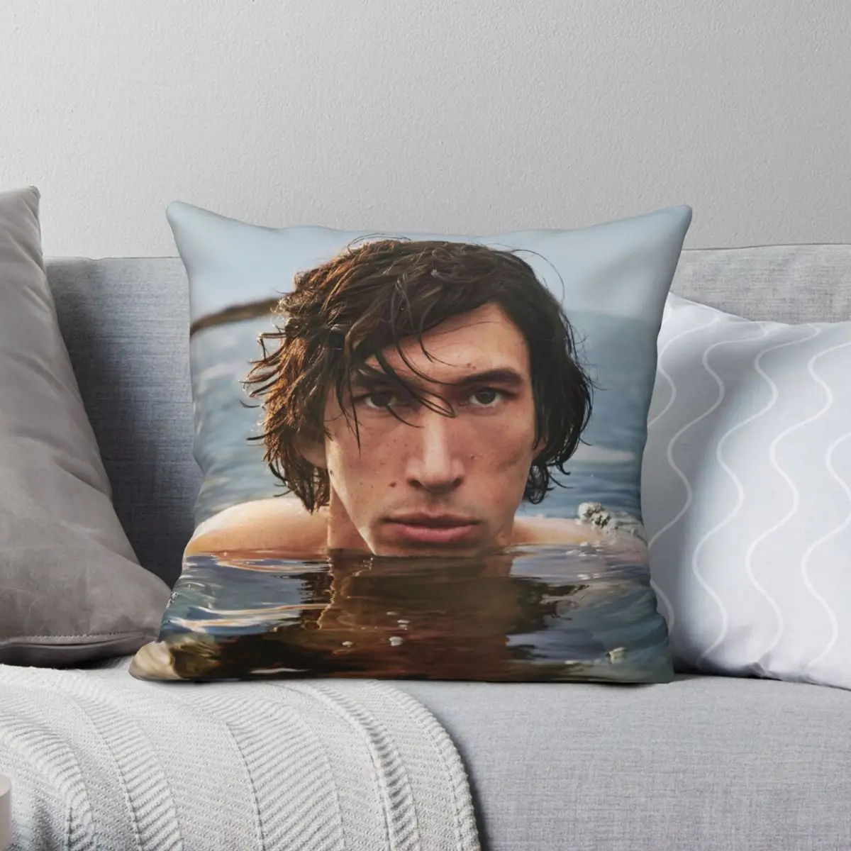 

2021 Adam Driver In Water Pillowcase Polyester Linen Velvet Creative Zip Decor Throw Pillow Case Car Cushion Cover 18"