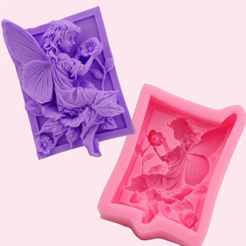 Силиконовая форма для торта с помадкой Ангел Бабочка девушка запах цветок