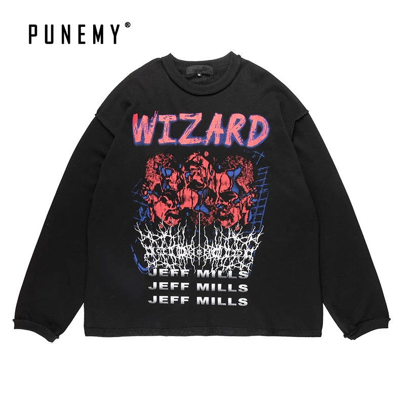 Мужские толстовки в стиле хип-хоп уличная одежда с круглым вырезом большие