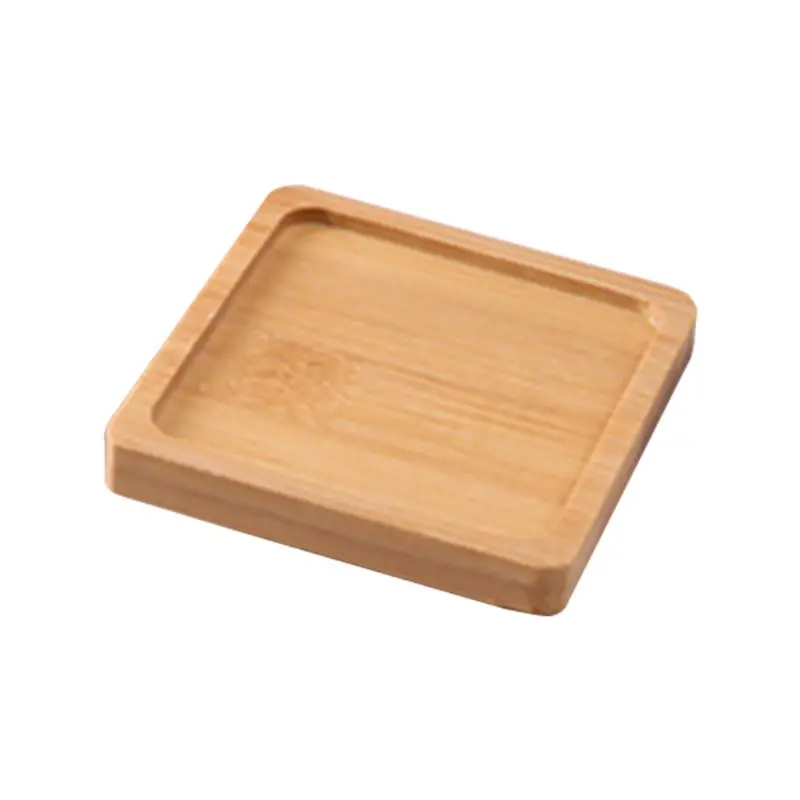 

J2HA Bonsai Flower Pot Holder Fleshy Cushion Wooden Tray Planter Vase Mat Stand Home Office Decor