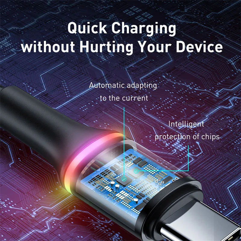 Кабель Baseus USB Type C для Huawei Mate 30 20 P30 P20 Pro Lite 5A 40 Вт USB-кабель быстрой зарядки USB-C кабель
