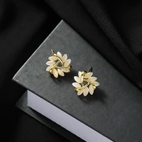 high sense opal sun flower earrings zircon flower earrings elegant girls fashion earrings jewelry