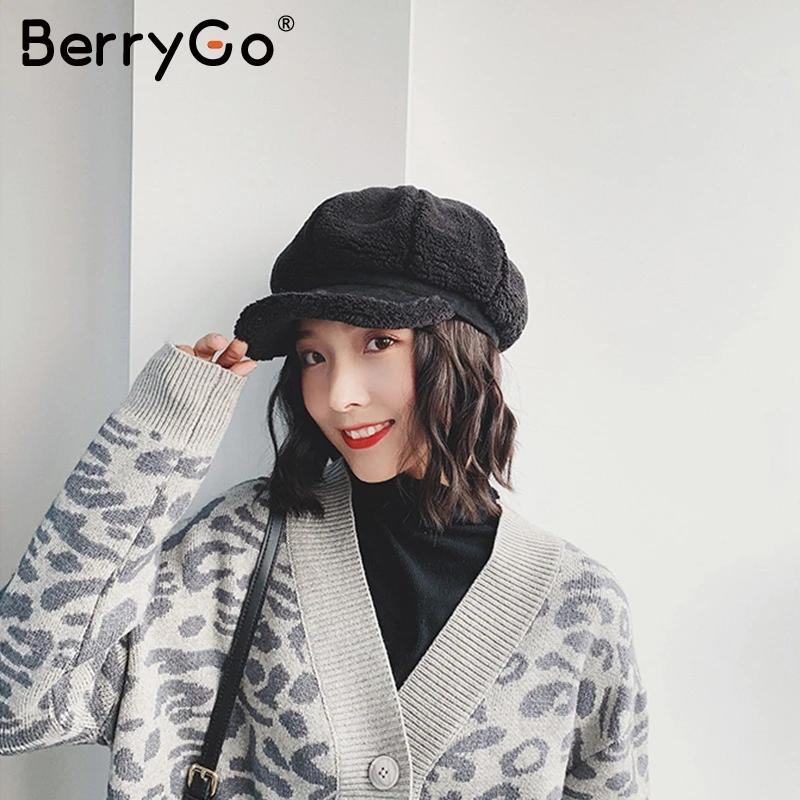 BerryGo шикарная овечья шерсть Берет Шляпа женская Повседневная Уличная однотонная