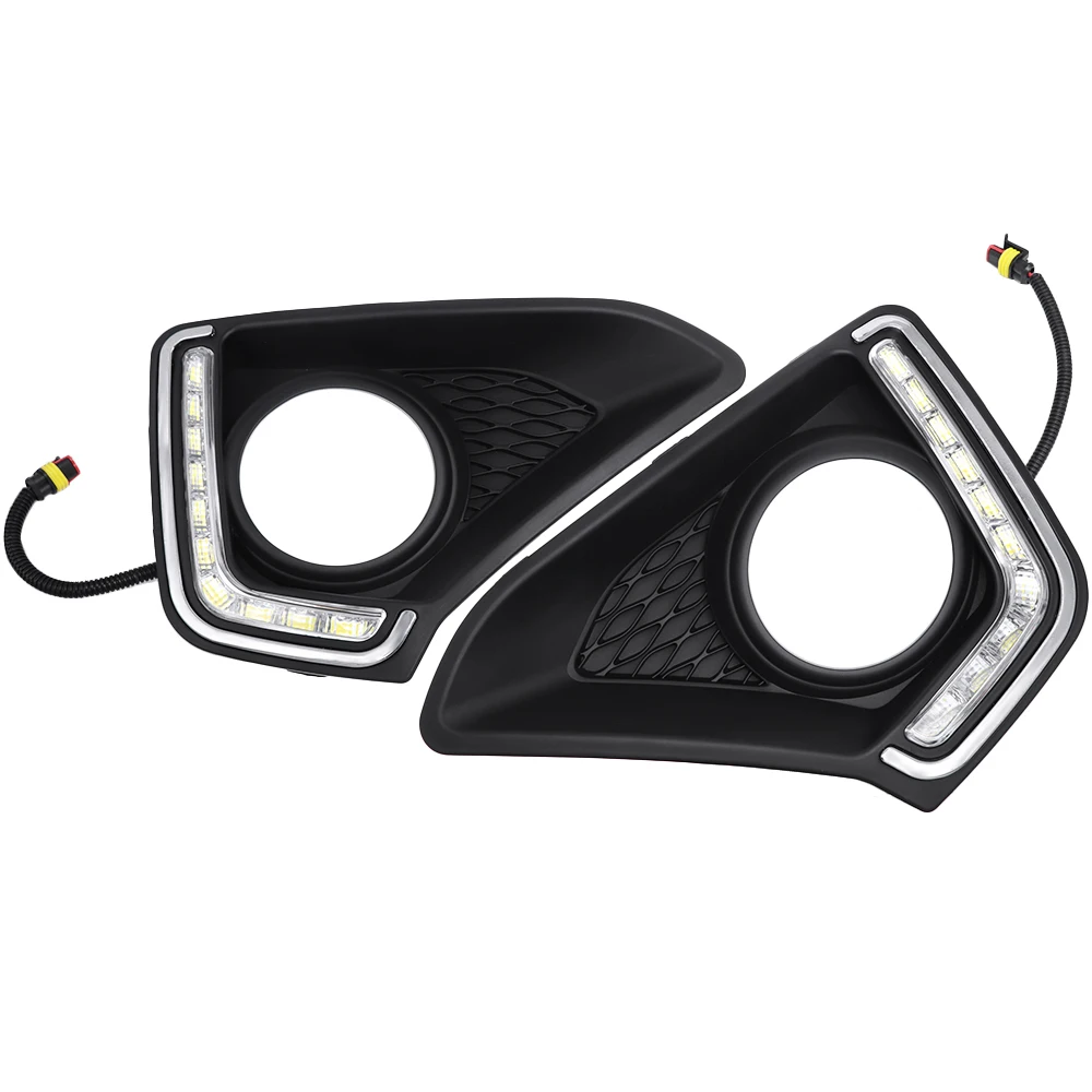Car Daytime Running Lights Daylight for Hyundai GRAND I10 2014 2015 2016 LED DRL12V ABS Fog Lamp Cover | Автомобили и мотоциклы