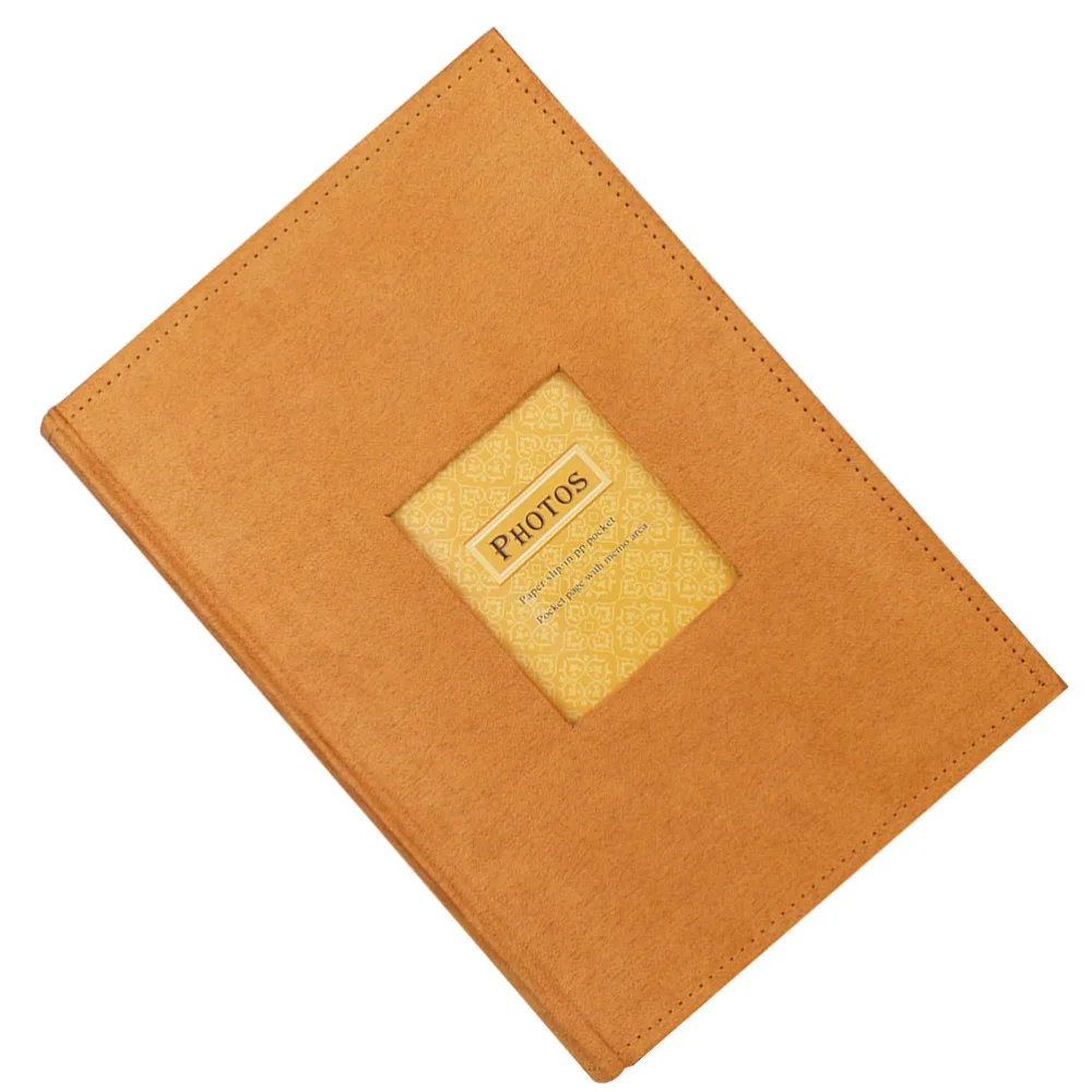 

1pc 300 Sheets Photo Album Flannel Retro Albums Creative Memory Pictures Album Plug-in Photos Scrapbook (Red)