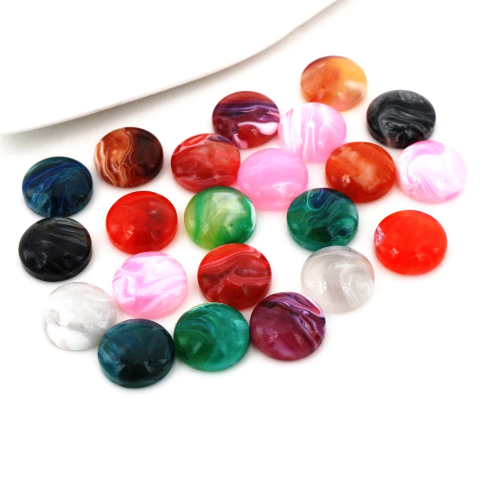 

New New New! 40pcs/Lot 12mm Mix Colors Style Flat back Resin Imitation Marble Cabochons Fit 12mm Cameo Base Cabochons-G7-41