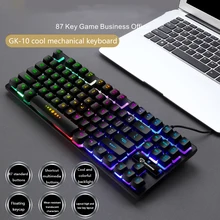 Edition Keyboard 87 Keys Blue Switch Gaming Keyboards Luminous Characters For Tablet Desktop Russian/US Sticker