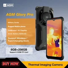 AGM Glory Pro – Smartphone 5G robuste, téléphone portable, 8 go 256 go, Snapdragon 480, Android 11, caméra à imagerie thermique, 6200mAh, NFC  (1)