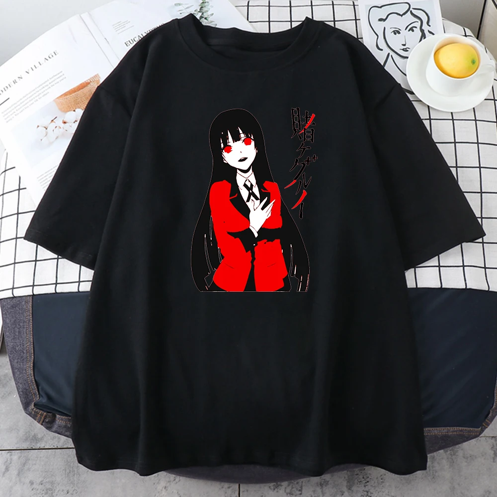 

Kakegurui Print Man's T-shirt Oversized Loose Casual Short Sleeve Top Summer Fashion Male Brand Personality Harajuku Camisetas