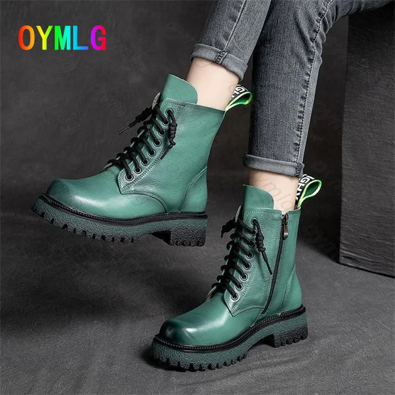 

Martin boots women's autumn and winter 2021new short boots thick-soled low-heeled soft-soled lace-up casual boots high-top shoes