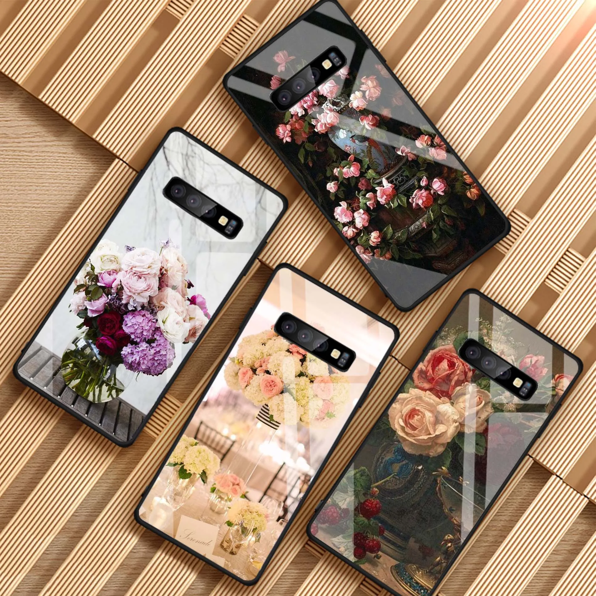 Розовый цветок пион на ваза шаблон для Samsung Galaxy NOTE 8 9 S8 S9 S10 плюс A8 A8P J6 J8 2018 чехол
