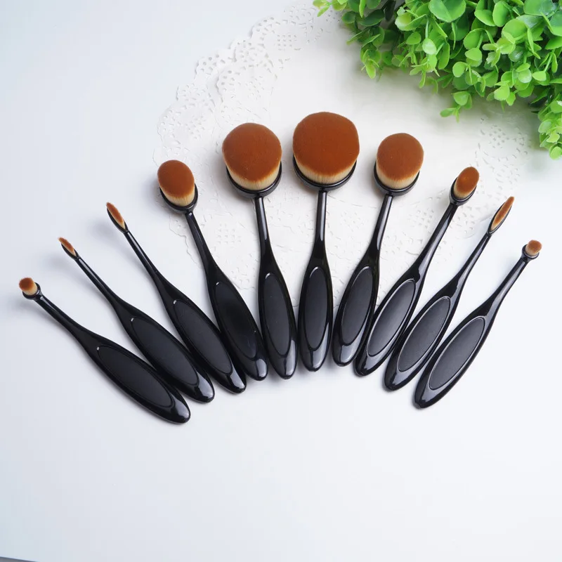 

10 Pcs Makeup Brushes Sets Of Tooth Foundation Brush And Wire Bending Make Up Brush Cosmetic Beauty Tool Kit