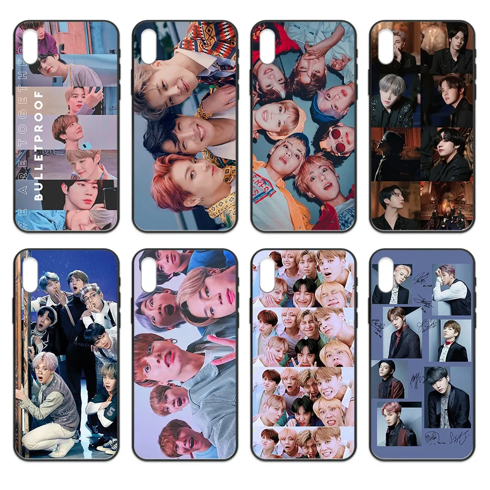 Корейский группа мальчиков Bangtan задний черный чехол для телефона Корпус iphone 4 4s 5 5S