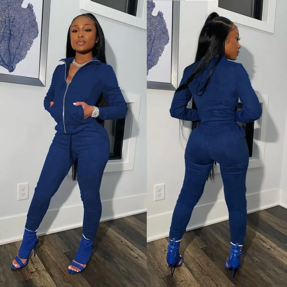 

Autumn Winter Women Outdoor Casual Tracksuit Hoodie Zipper Cardigan Long Sleeve Tops+Stretchy Tight Legging Sporty Long Pants