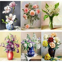 new 5d diy flowers diamond painting vase diamond embroidery cross stitch full square round drill crafts manual home decor gift