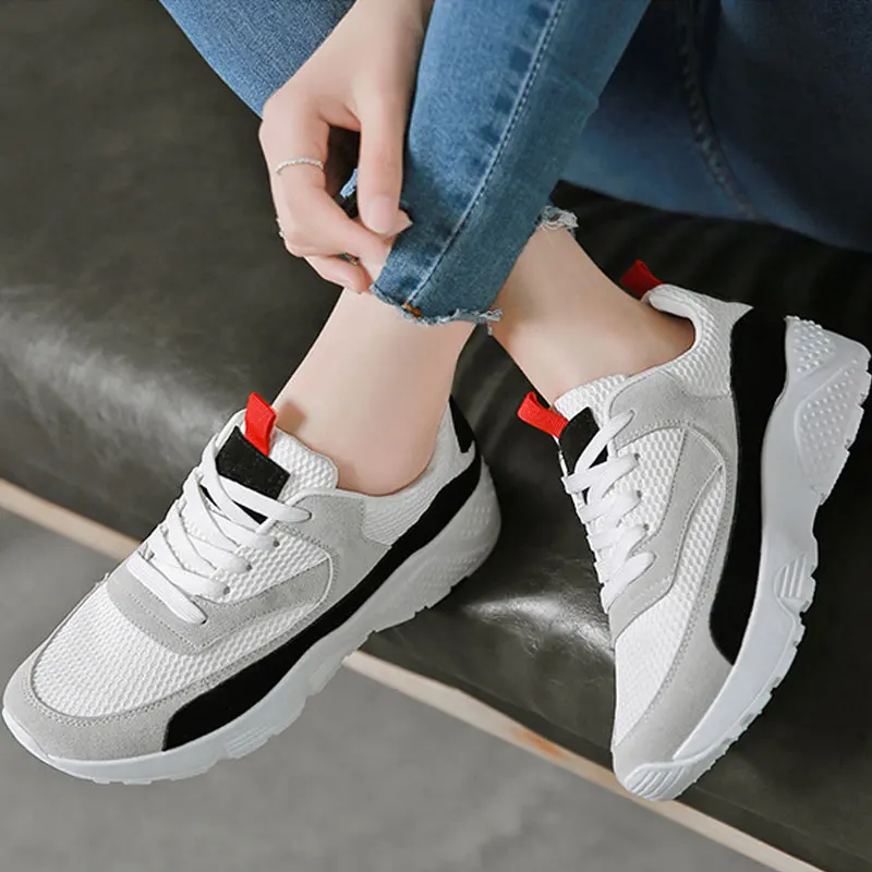 Модные летние кроссовки; женская обувь; zapatillas mujer; повседневные кроссовки; женская обувь; сетчатая дышащая женская обувь на шнуровке