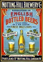 notting hill brewery home pub drinking large metal tin sign wall plaque