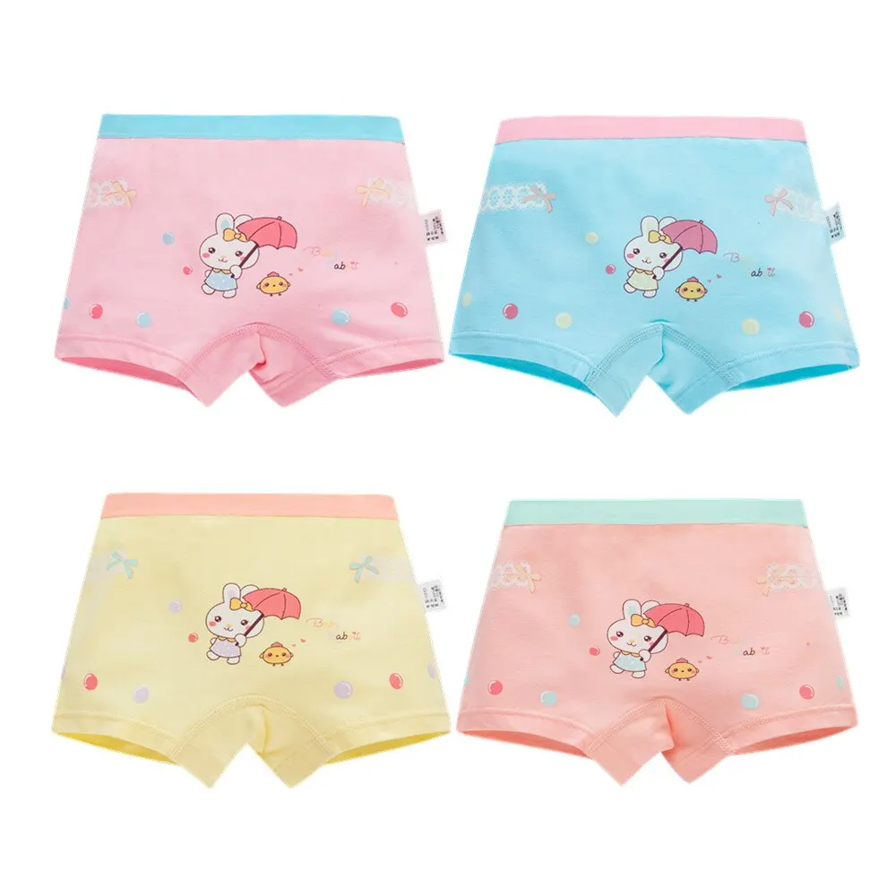 4 вещи в комплекте хлопковая виде кролика для девочек нижнее белье боксеры