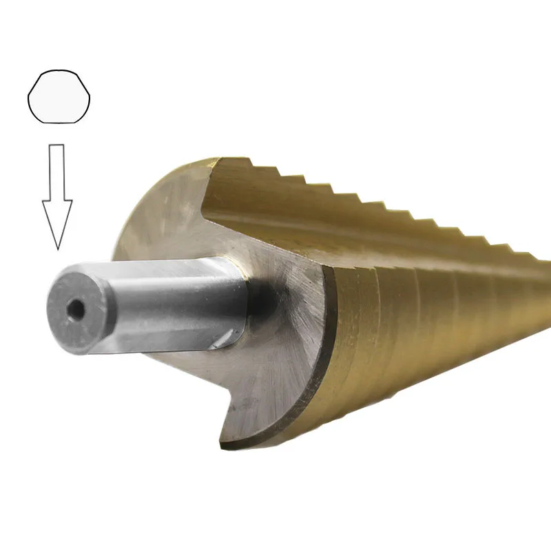 Набор ступенчатых сверл 4 -32 мм из быстрорежущей стали с титановым покрытием