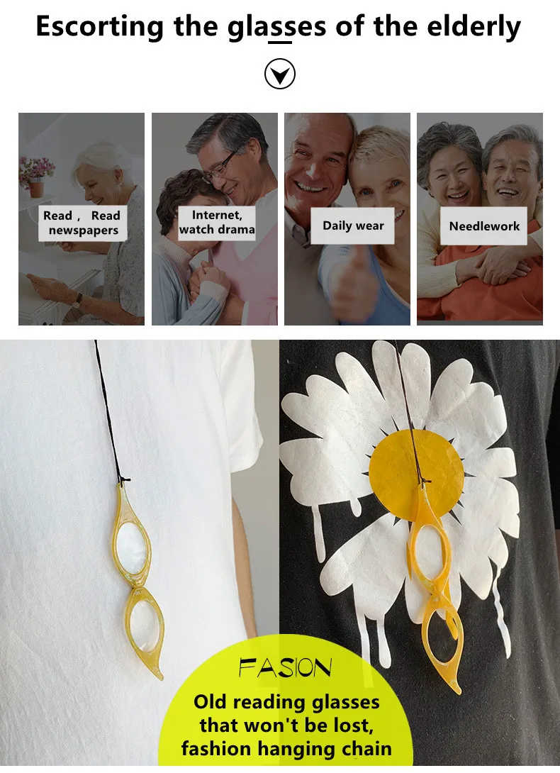 

2021 New Reading Glasses Women PC Reading Glasses Easy To Carry The Neck The Elderly Fashion 03
