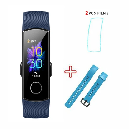 add sky blue strap f Смарт-браслет huawei Honor Band 5 с кислородом в крови Amoled и сенсорным экраном - Цвет: add sky blue strap f